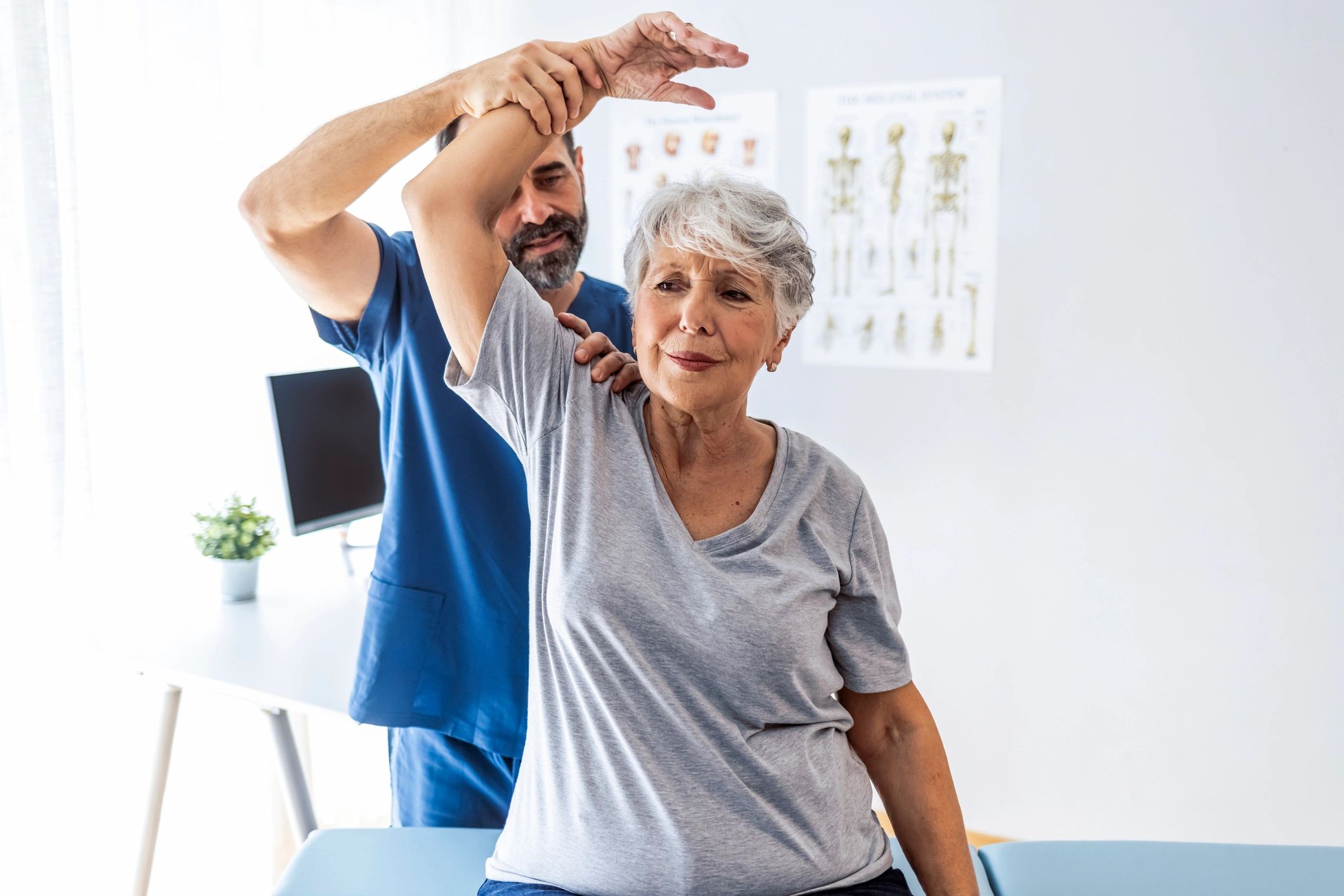 Hands-on therapeutic care in a clinic setting