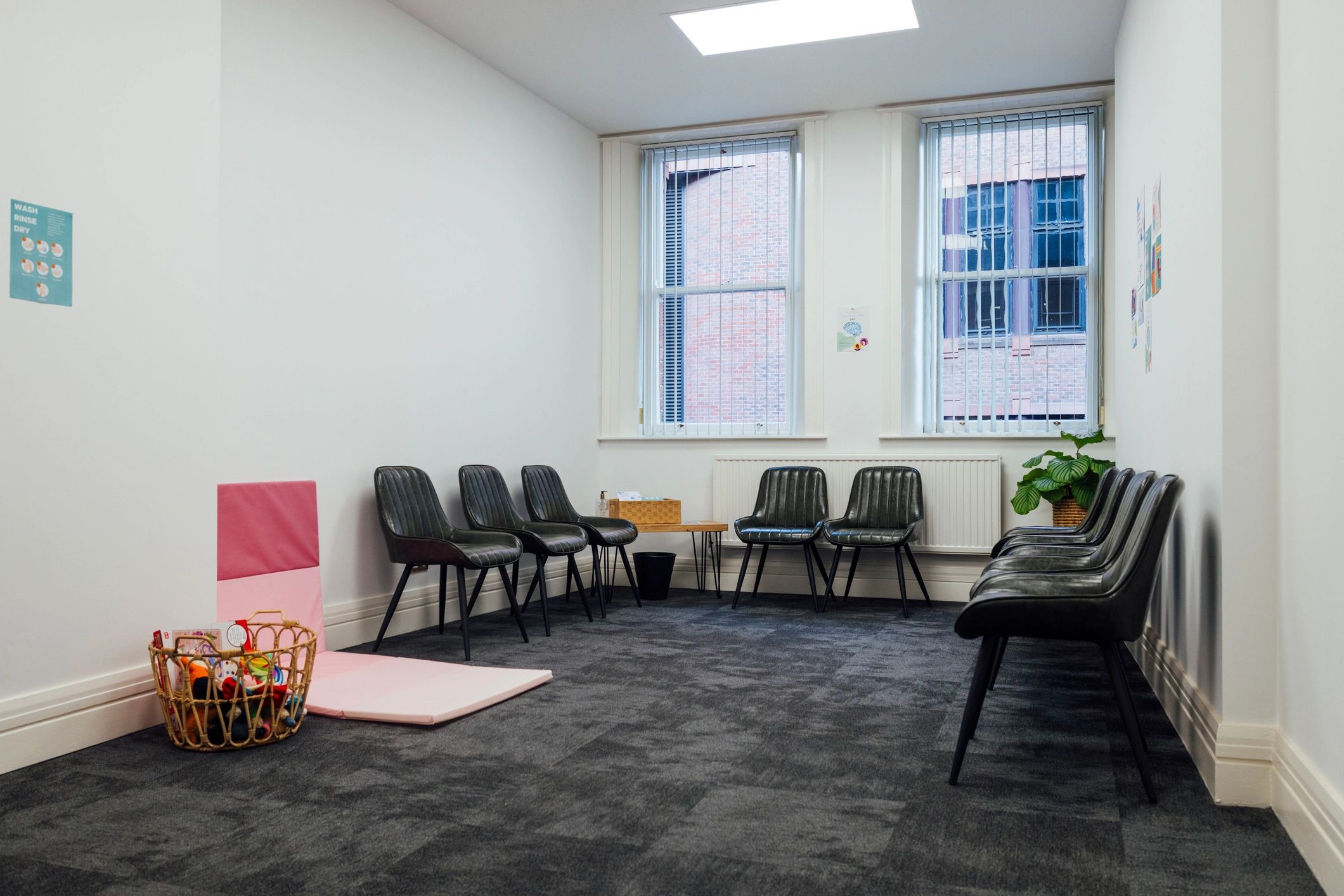 Clinic waiting room with natural light