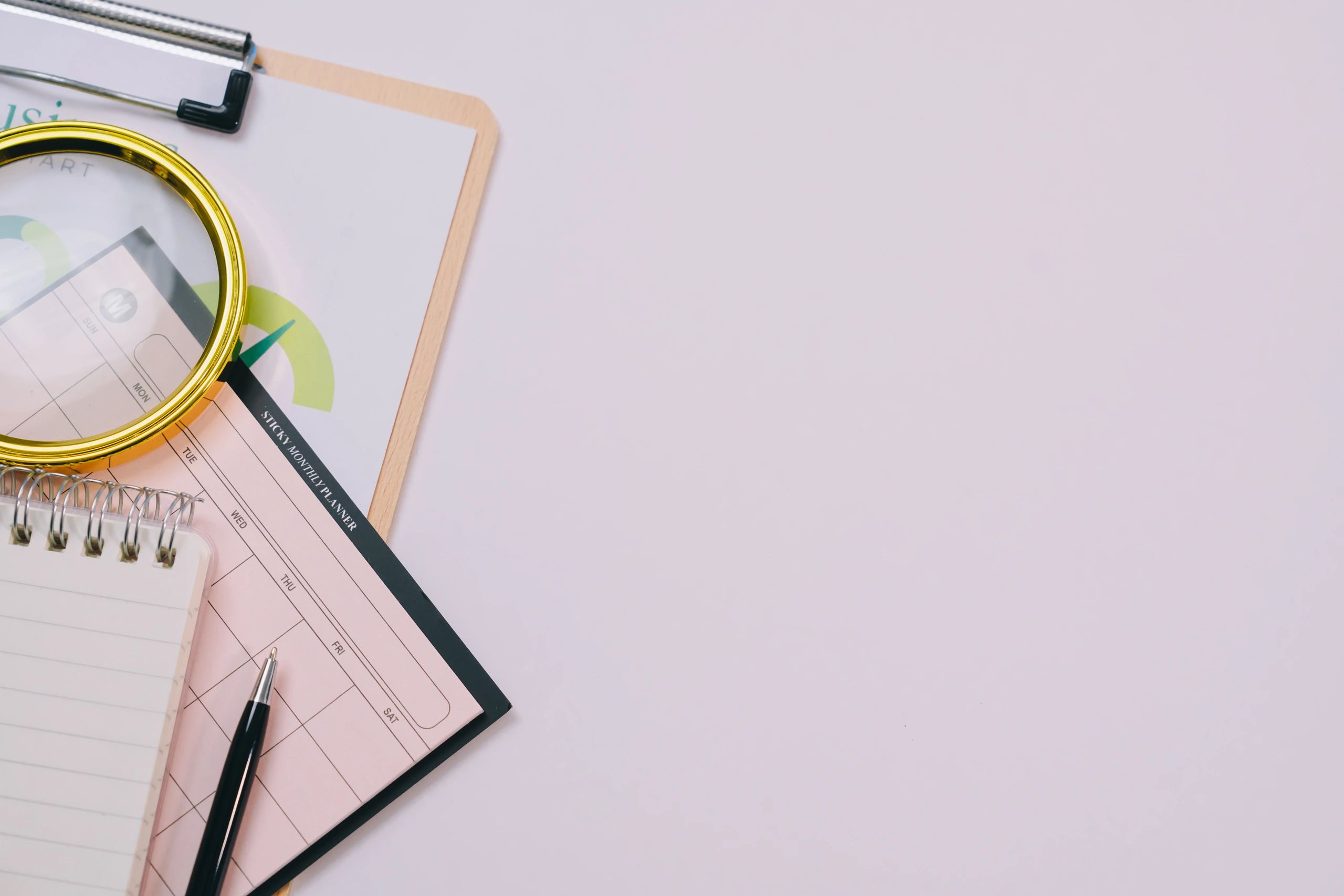 Clipboard and pen representing records release form